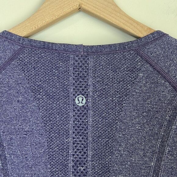 Lululemon Swifty Tech Short Sleeve Top Running V Neck Purple Size 6 - Picture 5 of 9